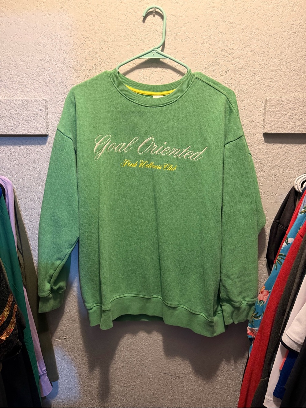 "Goal Oriented" VS PINK Green Crewneck Sweatshirt